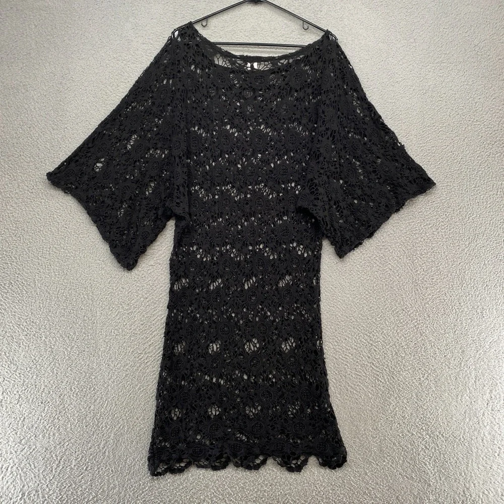 Venus Lace Dress Womens Medium Goth Grunge‎ Coverup Layering Wide Sleeves Punk